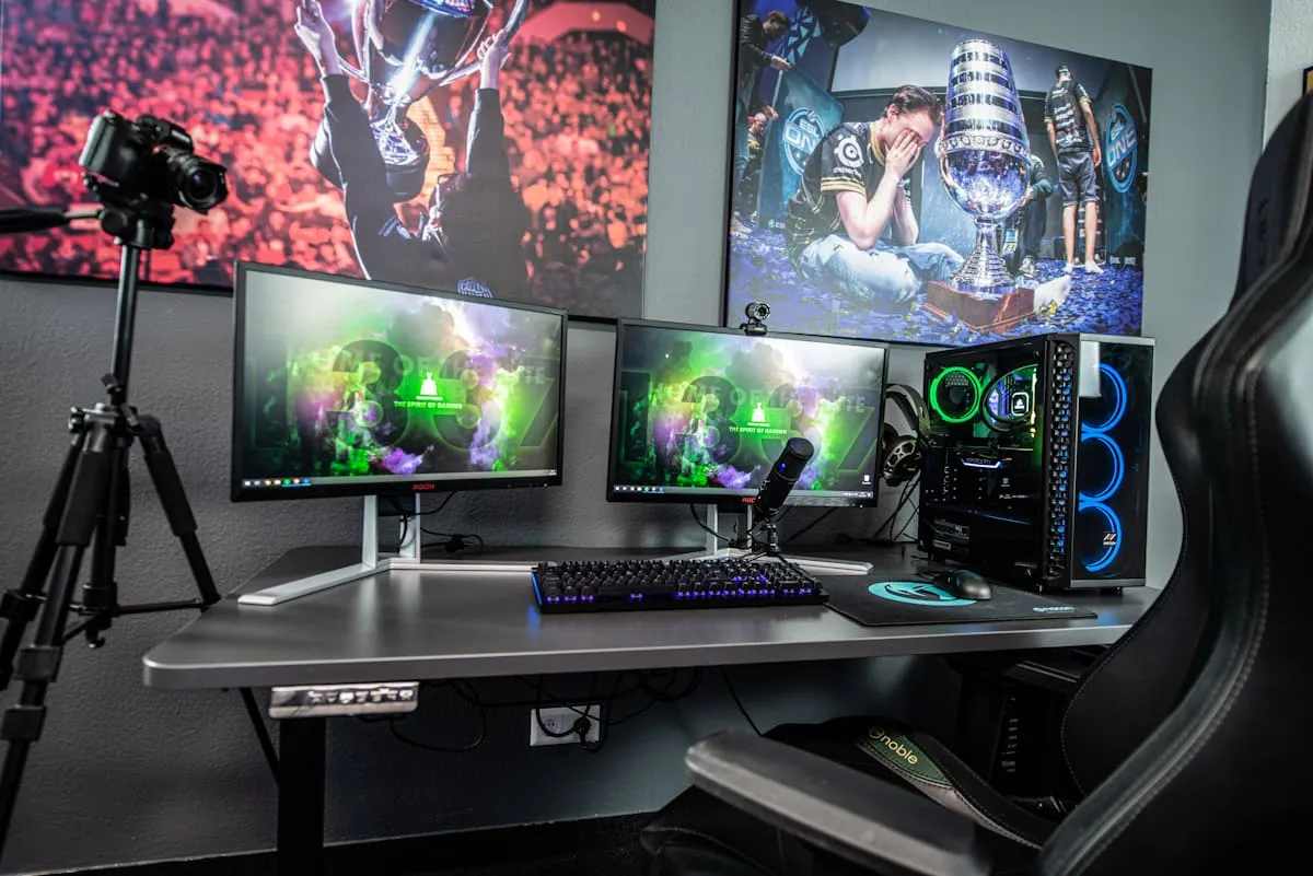 Esport játékos a mérkőzés közben