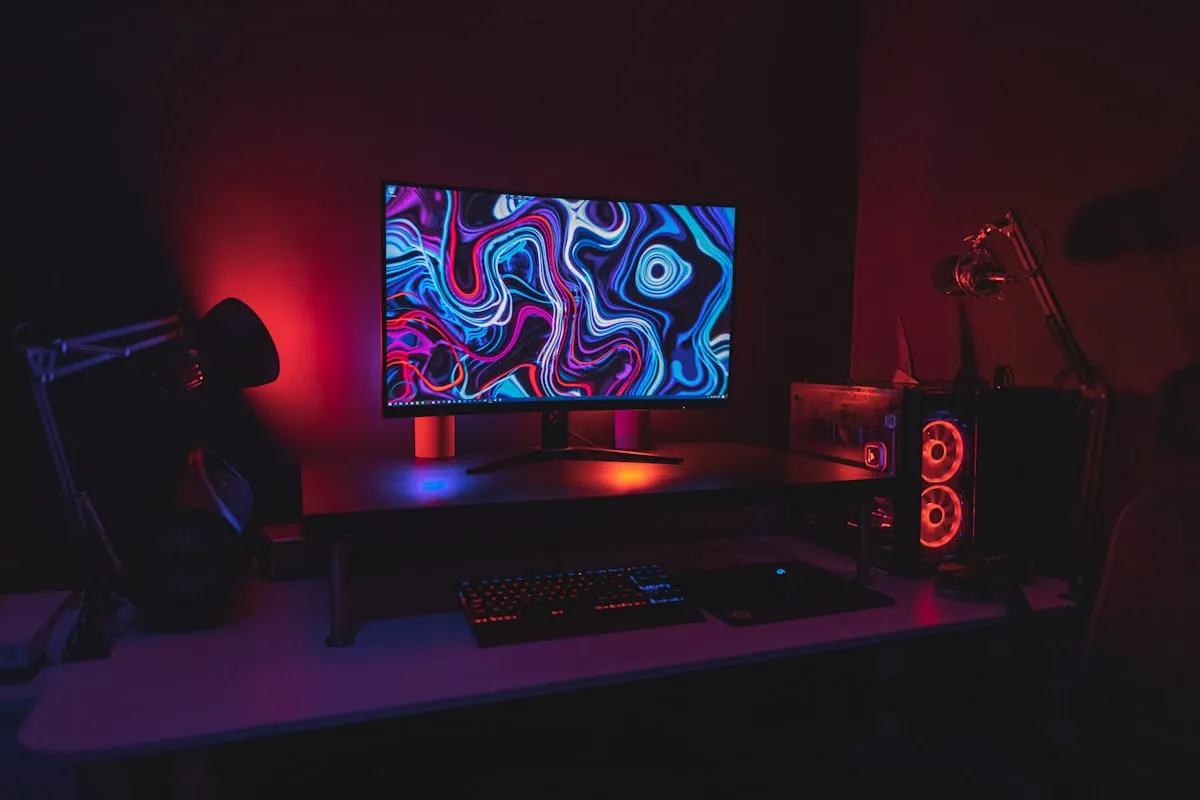 Játékos modern gaming felszereléssel